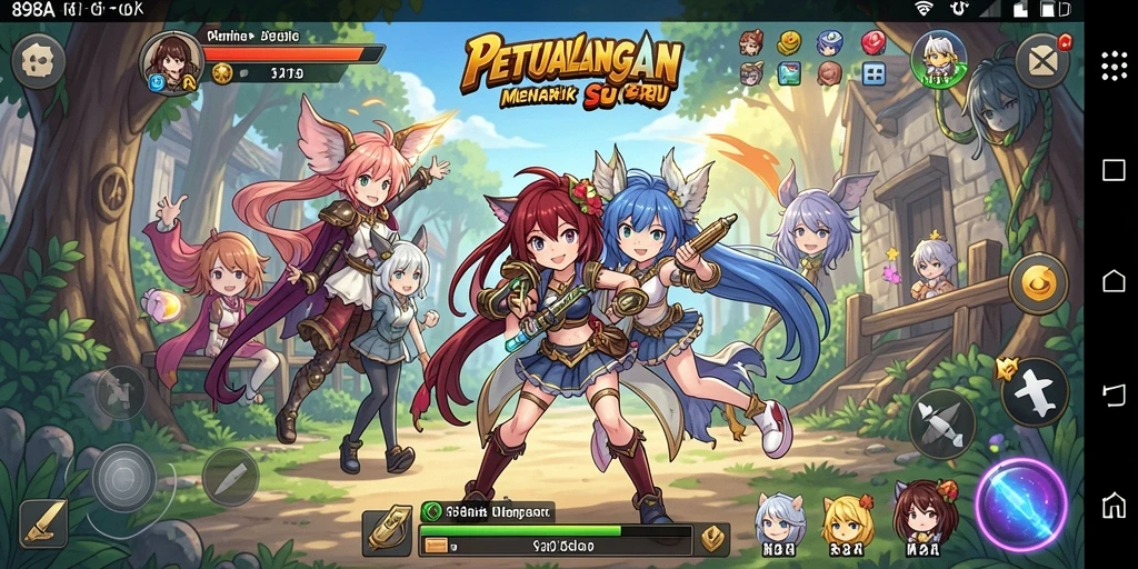 Screenshot gameplay 898A menampilkan aksi seru dan karakter Anime yang memukau.