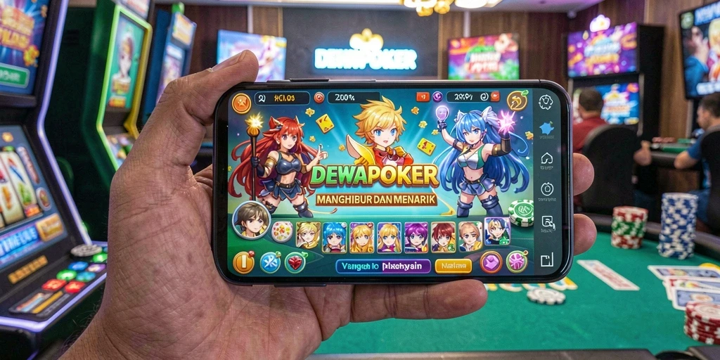 Screenshot gameplay DEWAPOKER yang menampilkan aksi karakter Anime.