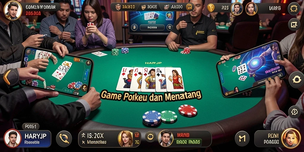Tampilan gameplay menarik dari HARAPJP dengan suasana poker yang mendebarkan.