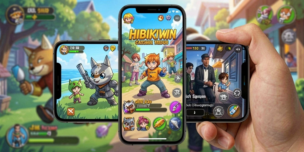 Tangkapan layar gameplay HIBIKIWIN yang penuh keseruan.