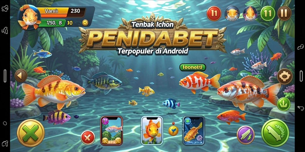 Screenshot gameplay PENIDABET menampilkan aksi menembak ikan yang seru.