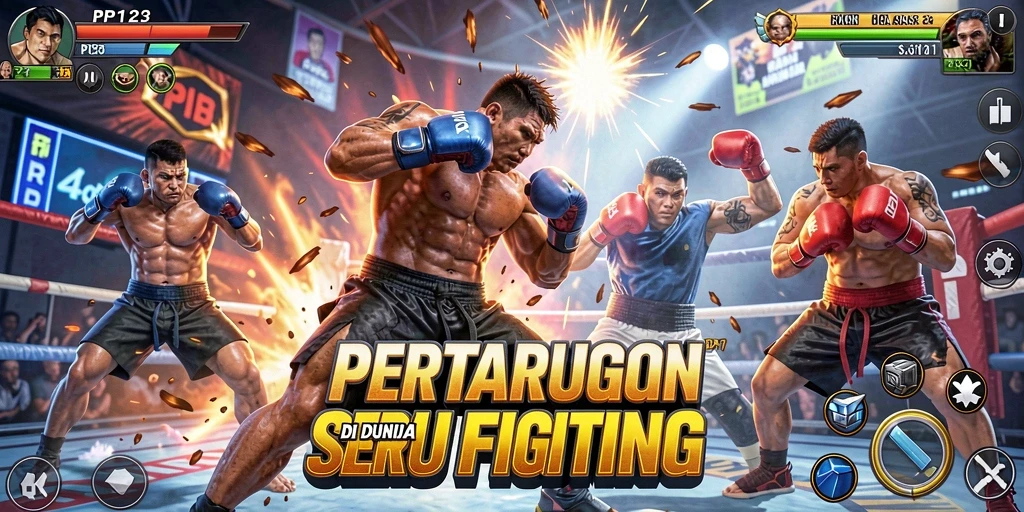 Tampilan gameplay PP123 dengan aksi pertarungan yang mendebarkan.