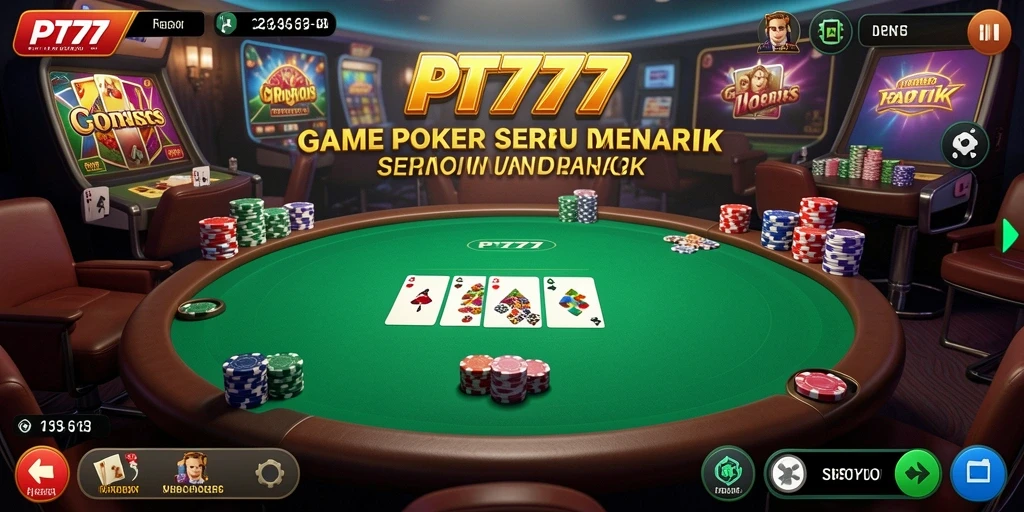 Screenshot PT777 menampilkan gameplay poker yang mendebarkan.