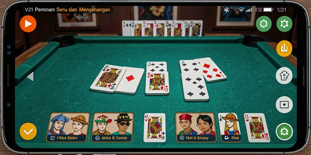 Tampilan gameplay V21 yang menarik dan interaktif.