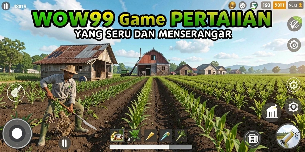 Tampilan gameplay WOW99 yang menampilkan aktivitas pertanian yang seru.